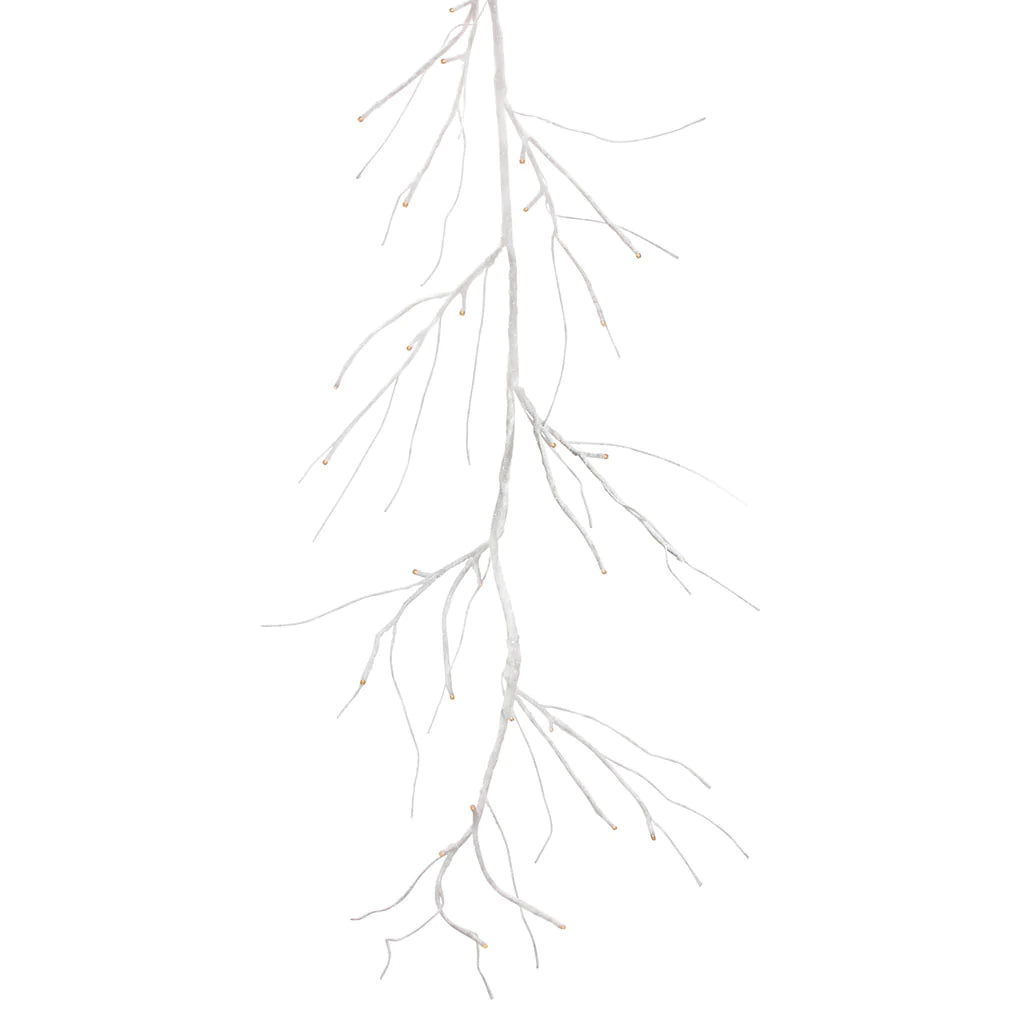 5 ft White Modern LED Branch Garland